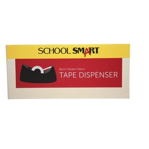 School Smart Weighted Modern Decor Tape Dispenser with 1 in Core, 1/2 - 3/4 W in Tape, Black 040617